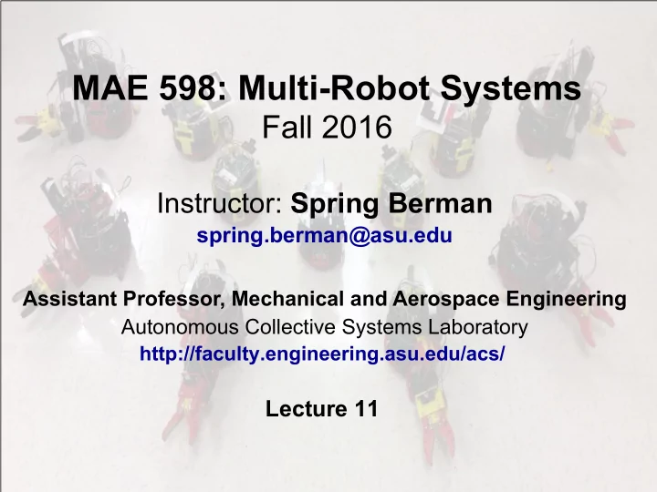 mae 598 multi robot systems