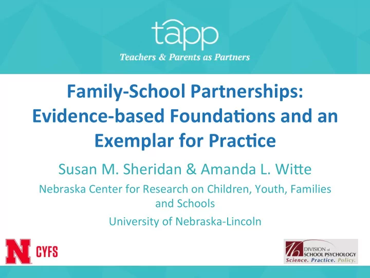 family school partnerships evidence based founda ons and