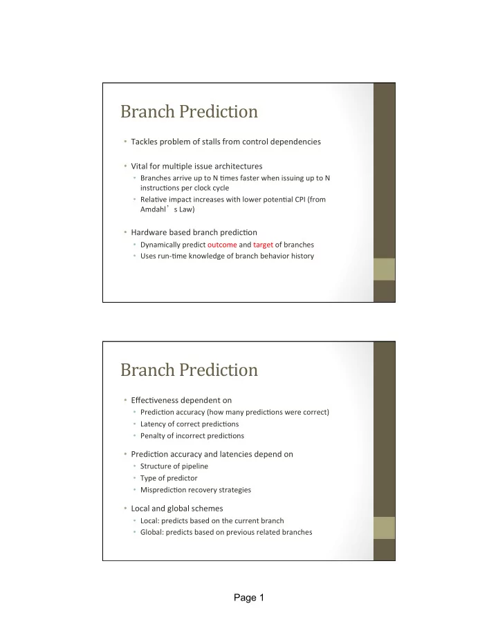 branch prediction