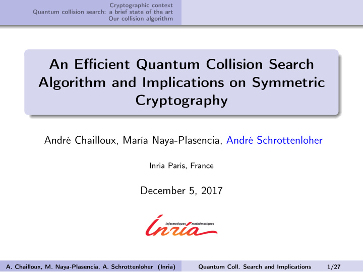 an efficient quantum collision search algorithm and