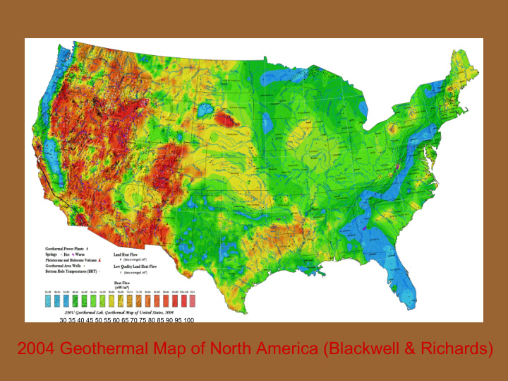 2004 geothermal map of north america blackwell richards