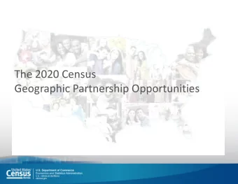 The 2020 Census  Geographic Partnership Opportunities  Address List Maintenance 2010 - 2020