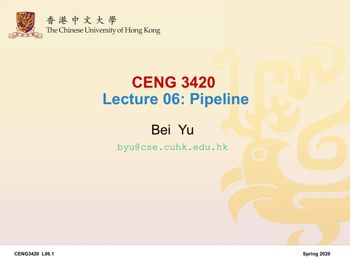 ceng 3420 lecture 06 pipeline