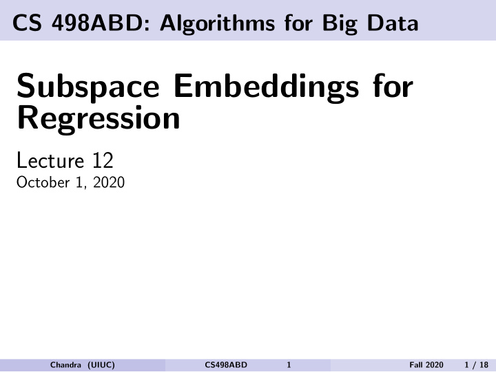 subspace embeddings for regression