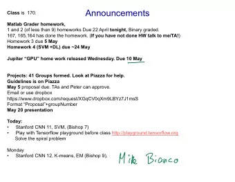 Mike Bianco  Projects   3-4 person groups preferred  Deliverables: Poster, Report &amp; main