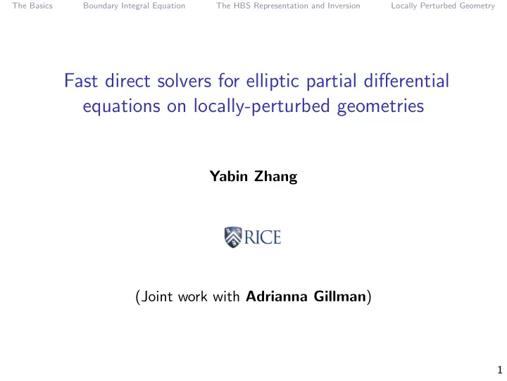 fast direct solvers for elliptic partial differential
