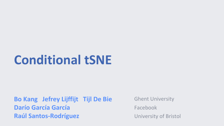 conditional tsne