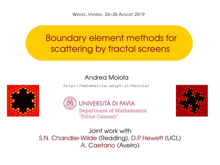 boundary element methods for scattering by fractal screens