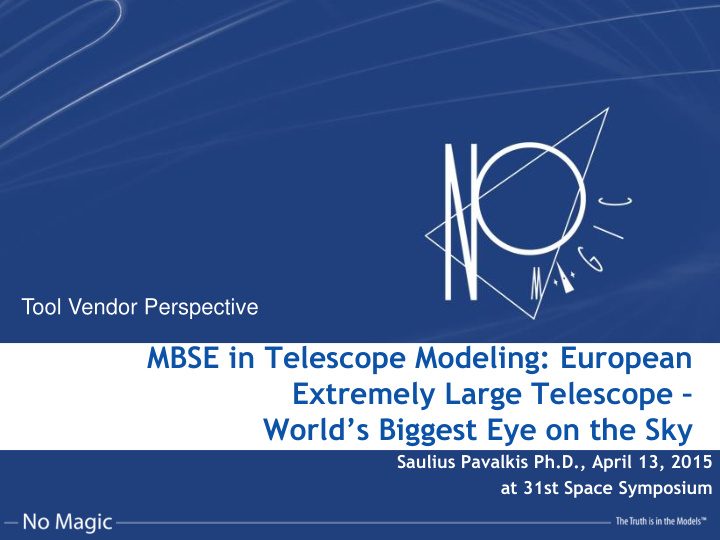 mbse in telescope modeling european extremely large