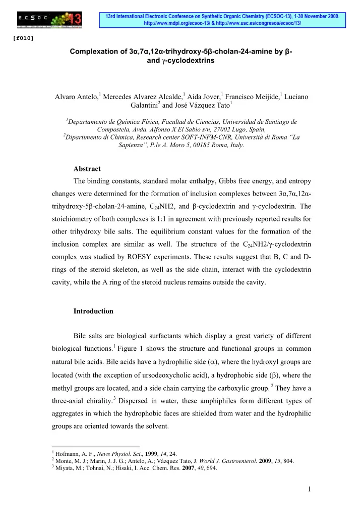 complexation of 3 7 12 trihydroxy 5 cholan 24 amine by