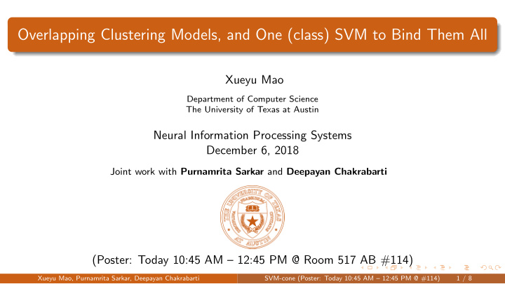 overlapping clustering models and one class svm to bind