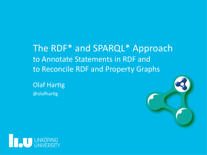 the rdf and sparql approach
