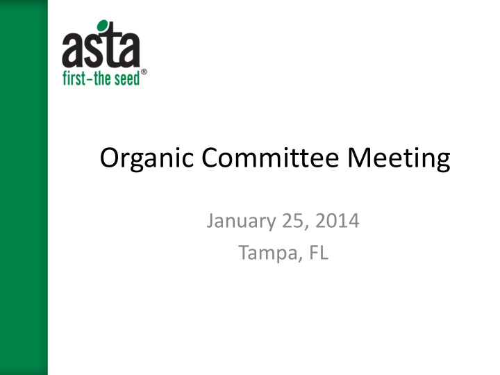 organic committee meeting