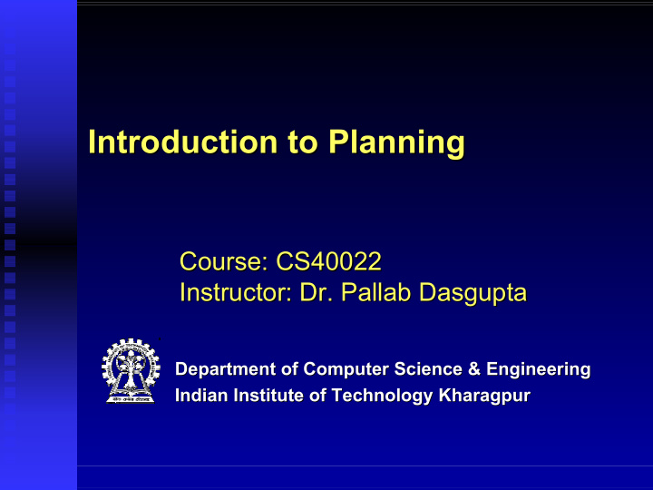 introduction to planning introduction to planning