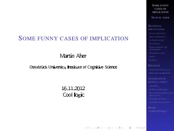 I T LOOKS LIKE A DUCK ...  CASES OF  IMPLICATION M ARTIN A HER M ATERIAL  IMPLICATION F ALSE