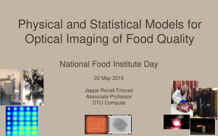 physical and statistical models for optical imaging of