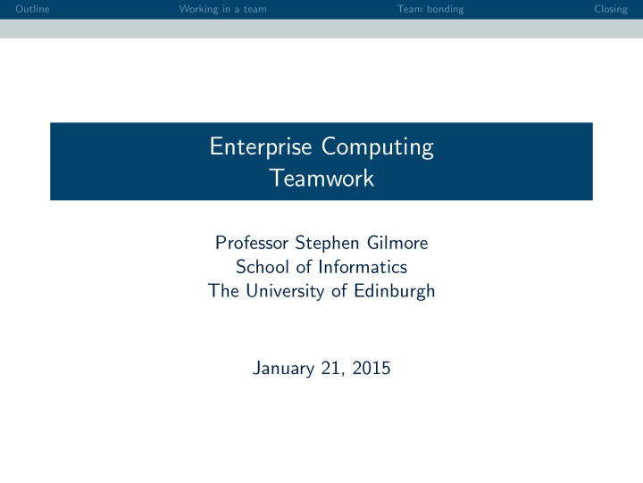 enterprise computing teamwork