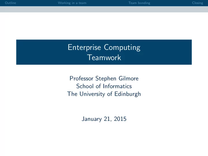 enterprise computing teamwork