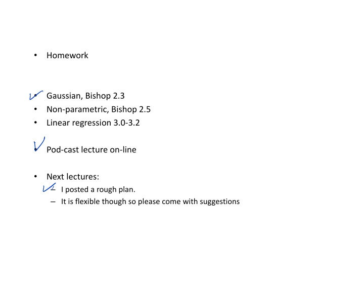 homework gaussian bishop 2 3 non parametric bishop 2 5
