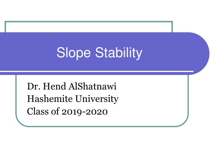 slope stability