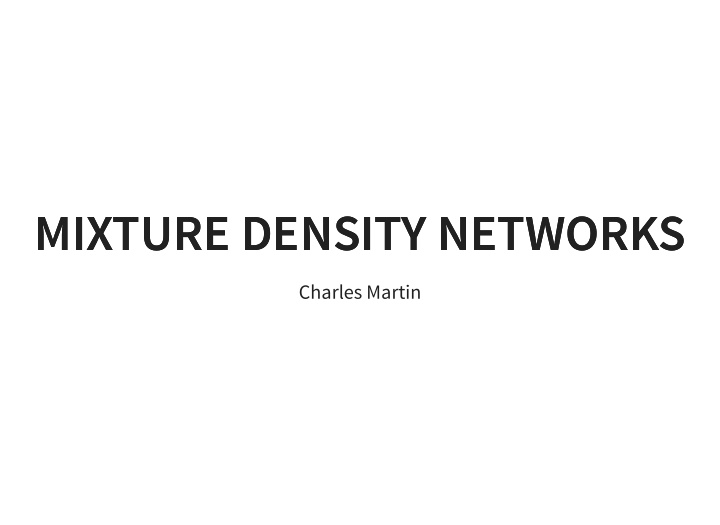 mixture density networks mixture density networks
