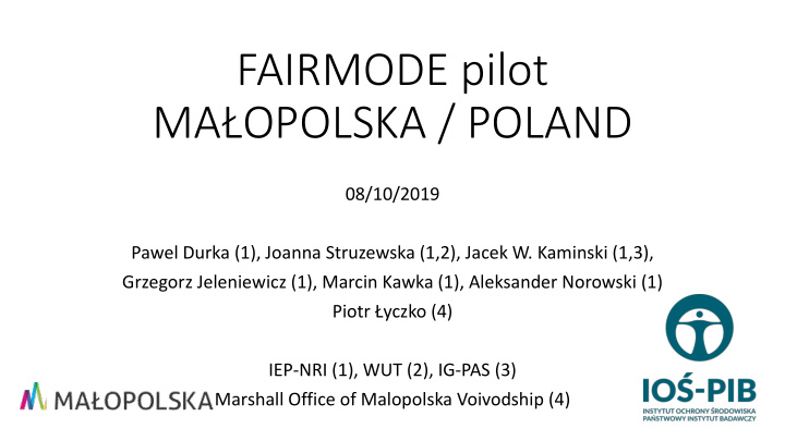 fairmode pilot ma opolska poland