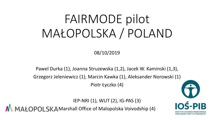 fairmode pilot ma opolska poland