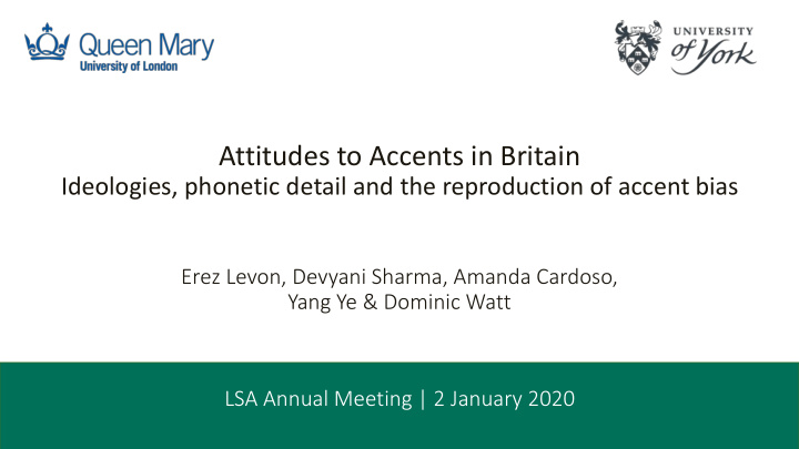 attitudes to accents in britain