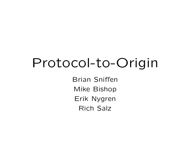 protocol to origin