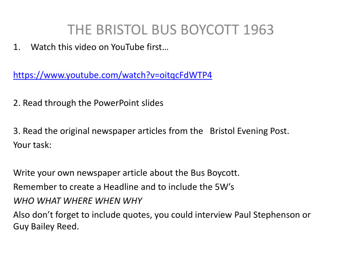 the bristol bus boycott 1963