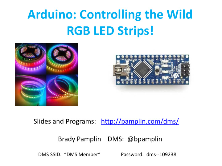 arduino controlling the wild rgb led strips