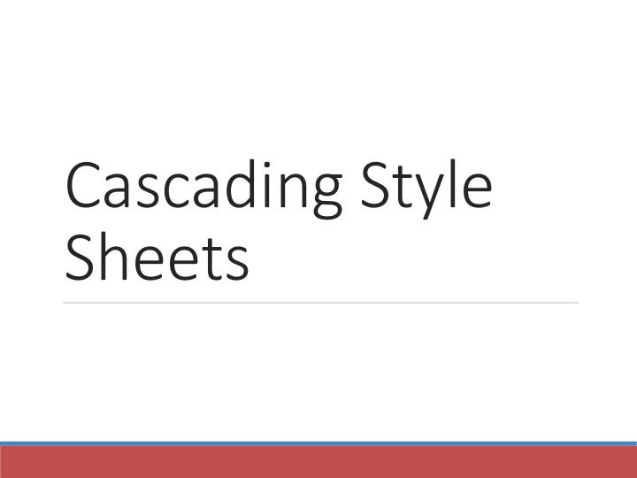 cascading style sheets