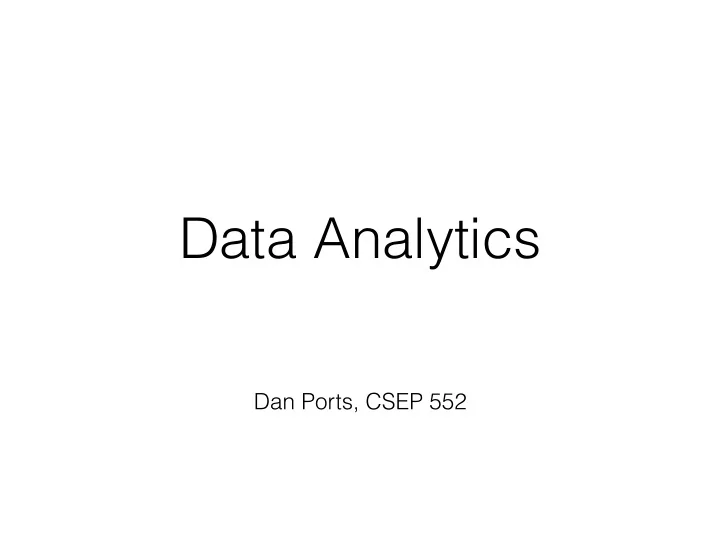 data analytics