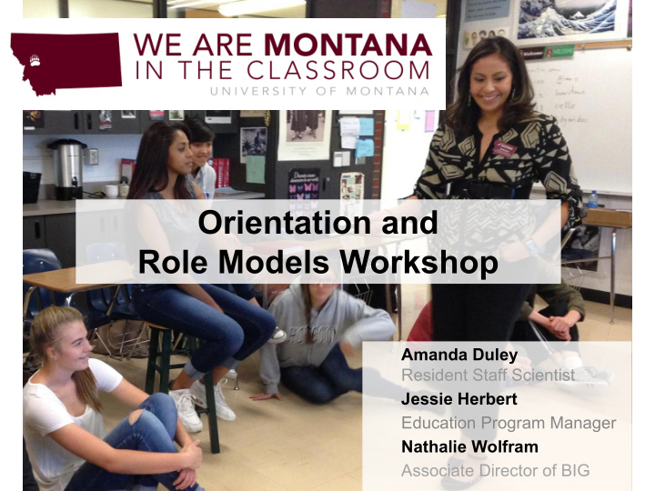 orientation and role models workshop