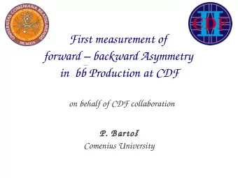 First measurement of  forward  backward Asymmetry  in  bb Production at CDF  on behalf of CDF
