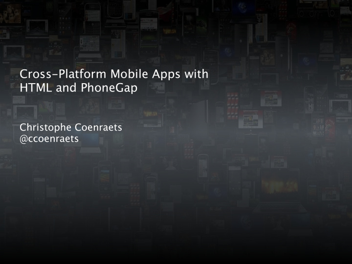 cross platform mobile apps with html and phonegap