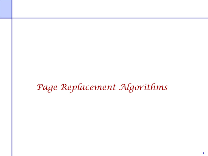 page replacement algorithms