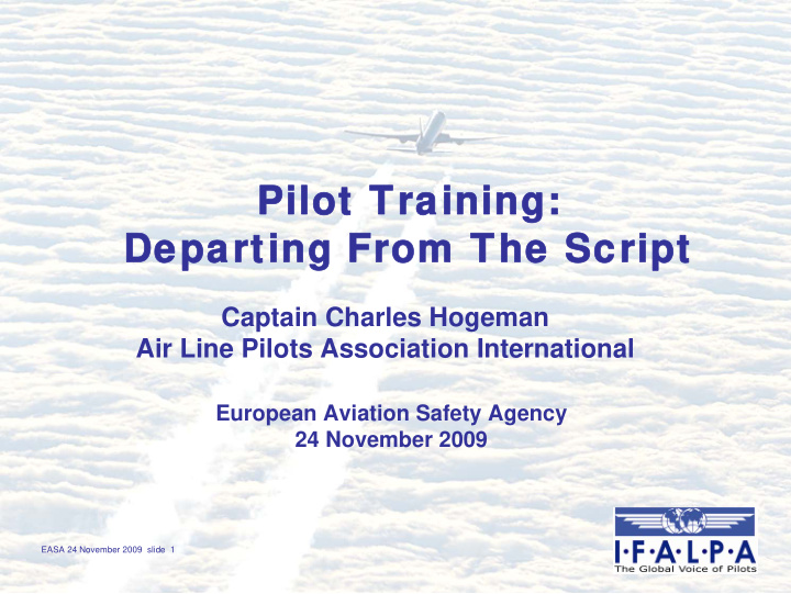 pilot training pilot training departing from the script