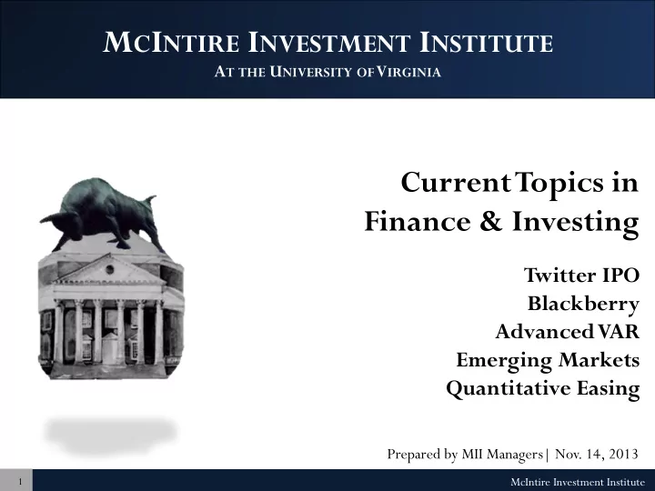 m c i ntire i nvestment i nstitute