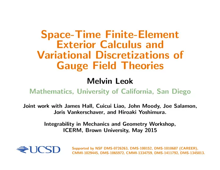space time finite element exterior calculus and