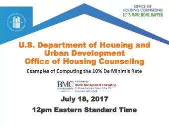 Urban De  Urban  Developm  elopment  ent  Of  Office  fice of  of Housing  Housing Counseling