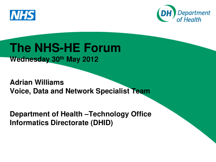 the nhs he forum