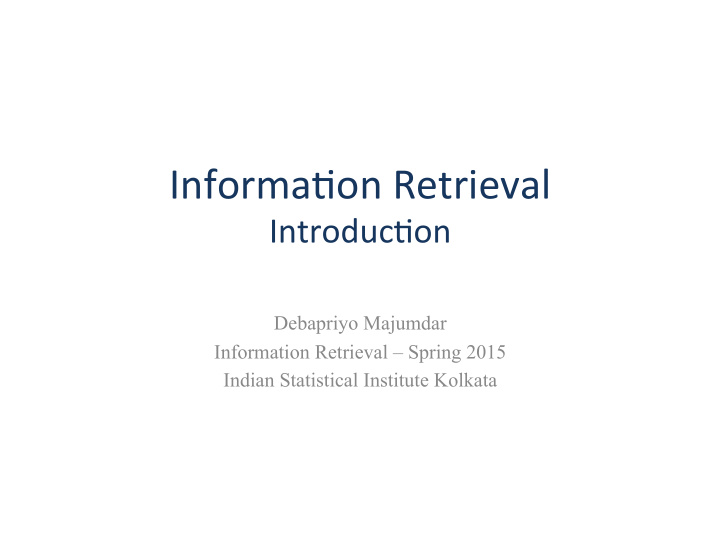 informa on retrieval