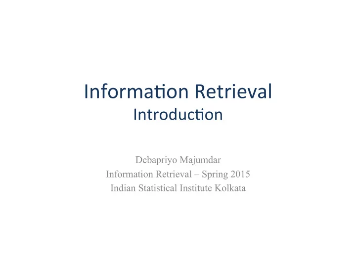 informa on retrieval