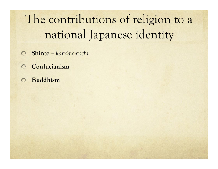 the contributions of religion to a national japanese