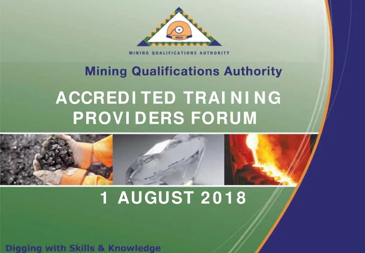 accredi ted trai ni ng provi ders forum 1 august 2 0 1 8