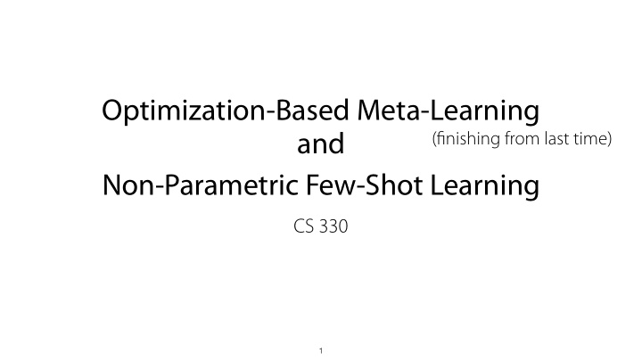 optimization based meta learning