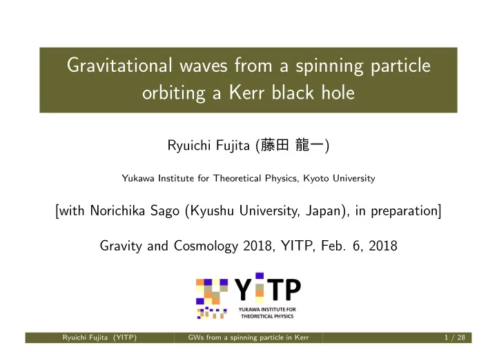 gravitational waves from a spinning particle orbiting a