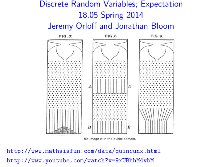 discrete random variables expectation 18 05 spring 2014