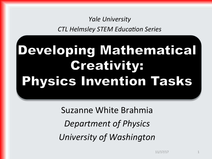 suzanne white brahmia department of physics university of